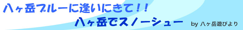 八ヶ岳ブルーに逢いにきて!!八ヶ岳でスノーシューby八ヶ岳あそびより